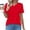 *Red, variant on ClodeEU Women's Pleated Short Sleeve Tee ,Solid Color Round Neck Summer T Shirts Tops Green,Womens Plus L