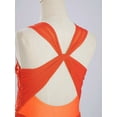 thumbnail image 6 of vastwit Girls Rhinestones Cutout Sleeveless Lyrical Dance Dress Figure Skating Performance Ballet Latin Jazz Dancewear Orange 6, 6 of 7