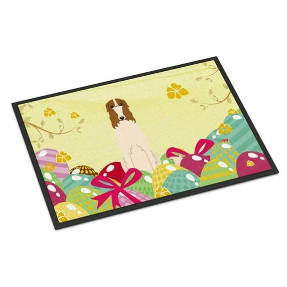 24 x 36 in. Easter Eggs Borzoi Indoor or Outdoor Mat