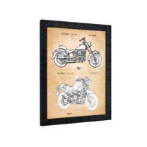 Harley Davidson Decor 1993 and 2001 Framed Motorcycle Patent Print, Unique Harley Davidson Wall Art, Vintage Motorcycle Gifts For Men, 2138CH