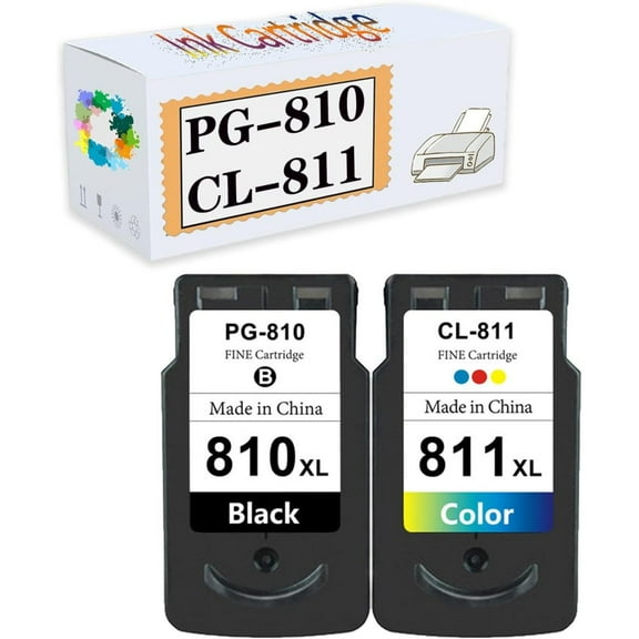 Compatible PG-810 CL-811 PG810 CL811 Ink Cartridges Replacement for Canon IP2770 IP2772 MP245 MP258 MP268 MP276 MP287 MP486 MP496 MP497 MX328 MX338 MX347 MX357 MX366 2 Black 2 Color
