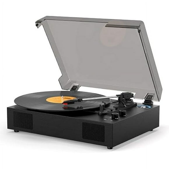 Vinyl Records Player, Classic Turntable with Bluetooth & Built-in Speakers, 3-Speed LP Player