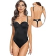 thumbnail image 3 of Backless Body Shaper For Women Push Up Bra Low Back Thong Bodysuit,hw, 3 of 5