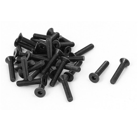 Tornillo de cabeza hexagonal magnético de rosca completa M3 x 18mm grado 10.9 negro 33 piezas