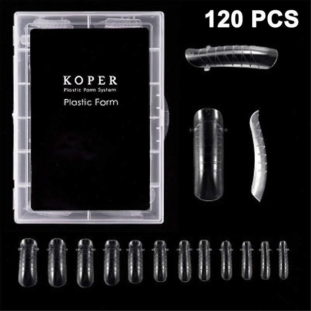 120 Piezas/Estuche Gel De Extensión De Uñas De Polietileno Molde De Uñas De Formas Dobles