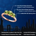 thumbnail image 2 of Gem Stone King 18K Rose Gold Plated Silver Green Peridot Engagement Ring for Women | 2.10 Cttw | Round 6MM | Gemstone August Birthstone | Size 6, 2 of 6