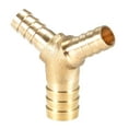 thumbnail image 4 of Unique Bargains 10mm x 6mm x 6mm Hose ID Brass Reducer Barb Fitting Y-Shaped 3 Way Tee Connector 1pcs, 14mm x 10mm x 10mm, 4 of 4