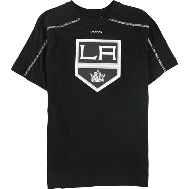Reebok Boys LA Crown Patch Graphic Camiseta, Negro, M