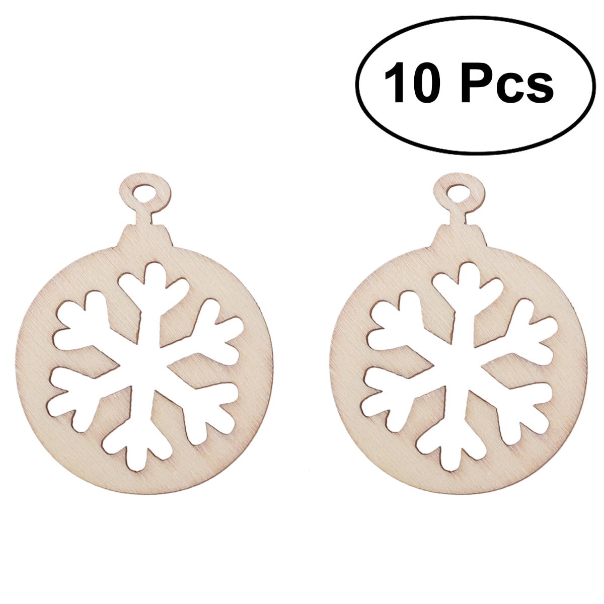 10Pcs/set Hollow Wooden Snowflakes Christmas Tree Hanging Decor Party Ornaments 