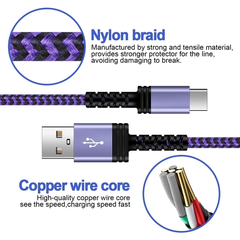 Ailkin USB-C Charging Cable 4-Pack, 6 Feet, Multicolor photo 6