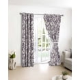 thumbnail image 3 of Farmhouse Purple Blackout Curtains for Bedroom/Living Room, Thermal Insulated Kitchen Curtains, Vintage Flower Leaf Botanical Plant Grommet Darkening Window Treatment Drapes 52"x84"x2, 3 of 8