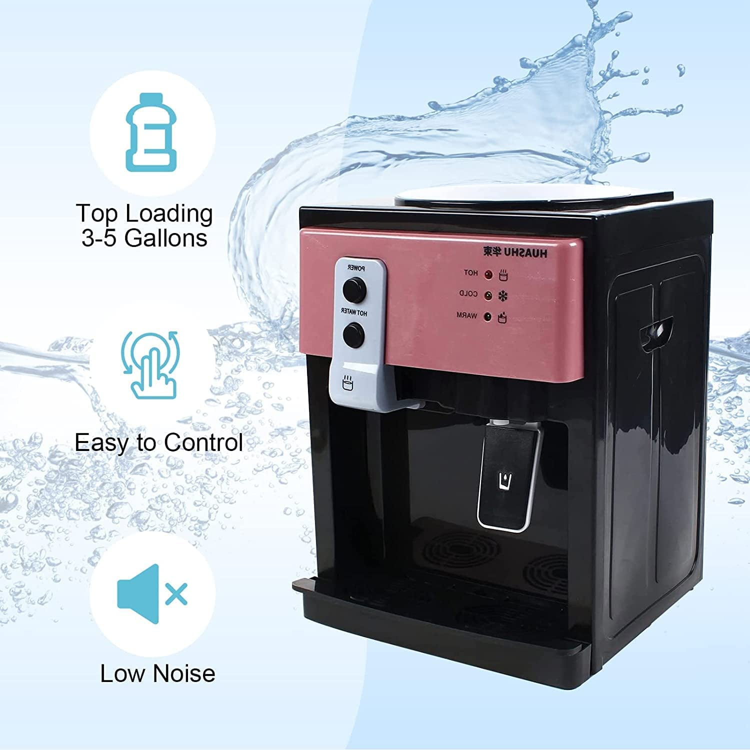 Loyalheartdy 5 Gal Electric Hot and Cold Water Cooler Dispenser  550W Desktop Top Loading Home Office