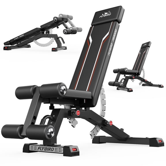 FED Fitness Flybird Series WB8 Weight Bench, 1200LBS Foldable Strength Training Bench for Home Gym & Storage