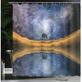 thumbnail image 4 of Ambesonne Space Shower Curtain, Galaxy with Star Meteors, 69"Wx84"L, Brown Purple Blue, 4 of 5