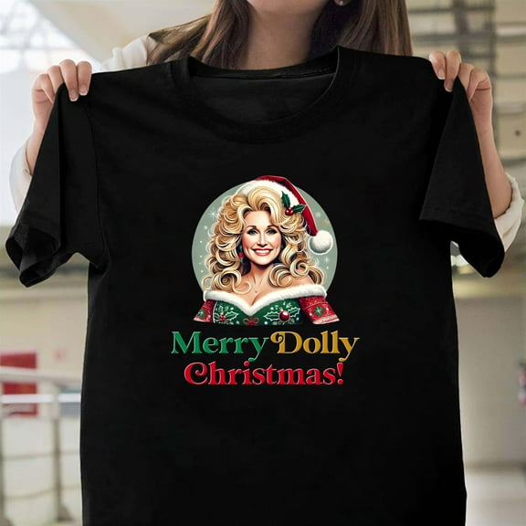 Merry Dolly Christmas Funny Holiday Party Graphic Unisex T-Shirt, Retro Christmas Gift G0073, Up to Size 5XL