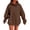 Coffee, variant on YYDGH Womens Hoodies Casual Drawstring Waffle Pullover Tops Loose Long Sleeve Hooded Sweatshirt with Pocket Army Green M
