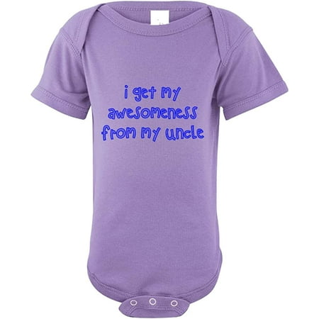 

I Get My Awesomeness From My Uncle #2 Baby Bodysuit One Piece Lavender 6 Months