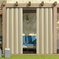 thumbnail image 3 of DYstyle Home Textile Grommet Curtains Outdoor Porch Yard Divider Lawn Garden Full Thickened Thermal Insulation Waterproof Blackout Curtains, 3 of 3