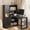 Black, variant on Corner Desk with Drawers | Space-Saving Design for Living Room | Scratch-Resistant MDF | USB Charging Ports Available