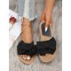 thumbnail image 1 of Women Bow Decor Strap Slides, Fashionable Open Toe Flat Sandals For Vacation, 1 of 5