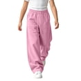 thumbnail image 4 of Nugftut Girls Sweatpants Elastic Waist Loose Wide Leg Pants with Pockets Sizes 9-10, 4 of 9