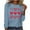 Blue, variant on Blczomt Juniors Tops Trendy Loose Blue Long Sleeve Crew Neck Valentine's Day Love Heart Print Pullover Holiday Shirts Women