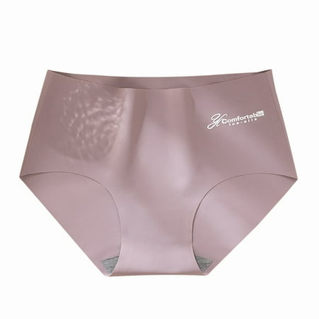 

Qingsaizhen Briefs Women Seamless Stretchy Breathable Letter Print Solid Color Underwear Briefs