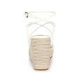 thumbnail image 2 of BLISSFUL STEP Sandales Compensées à Brides pour Femmes Espadrilles à Talon Compensé Blanc 7, 2 of 6
