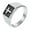 Silver, variant on Cross Rings for Women Men Solid Square Band Ring with Black Textured Background Stainless Steel Religious Statement Jewelry Black Size 13