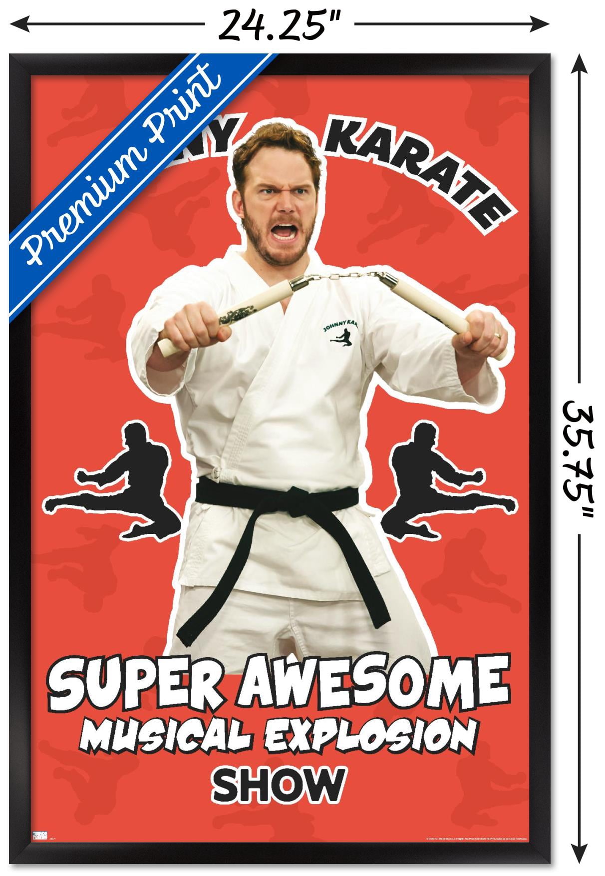 Parks and Recreation - Johnny Karate Wall Poster, 22.375" x 34" Framed