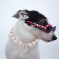 thumbnail image 2 of GOOHOCHY Collar para mascotas con colgante de corazón de cristal, collar para gatos y perros, joyería con perlas brillantes, talla S (rosa), 2 of 8