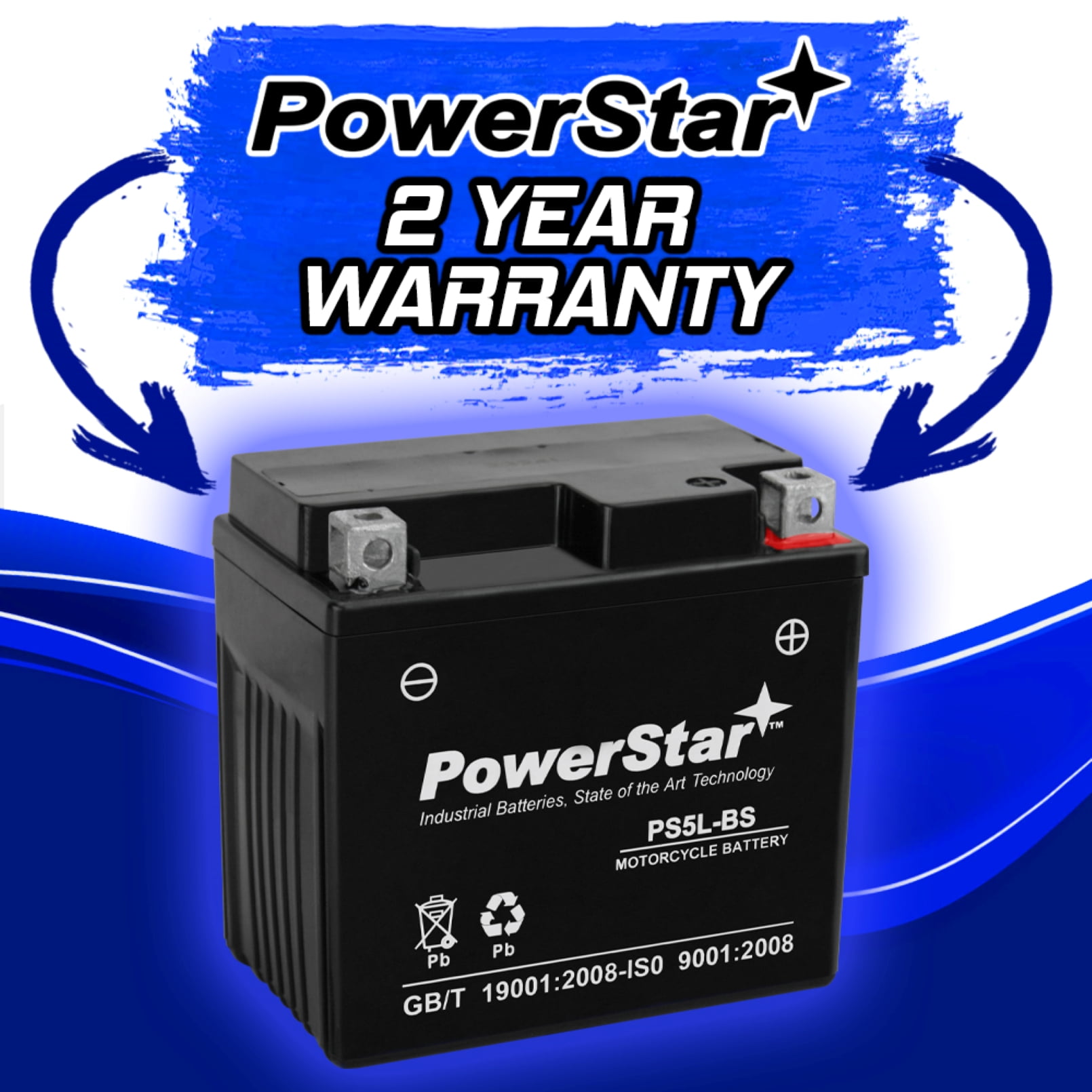PowerStar YTX5L-BS AGM Motorcycle Battery Compatible with ATK 59 MXA 2003 to 2005