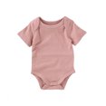 thumbnail image 3 of GobdXE Ribbed Short Sleeve Baby Solid Bodysuit Soft Cotton Snap Crotch Basic Onesie Size:12-18 Months, 3 of 4