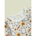 thumbnail image 4 of ZINTAOZT Halloween Baby Boy Girl Outfit Toddler Ghost Pumpkin Sweatshirt Tops Pants Set Casual Fall Winter Clothes, 4 of 8