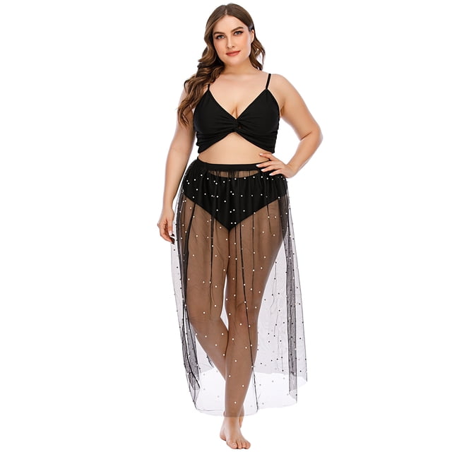 Traje de baño dividido de encaje sólido para mujer Bikini Ropa de playa Traje de baño Traje de tres piezas Fridja nalpqowj22129
