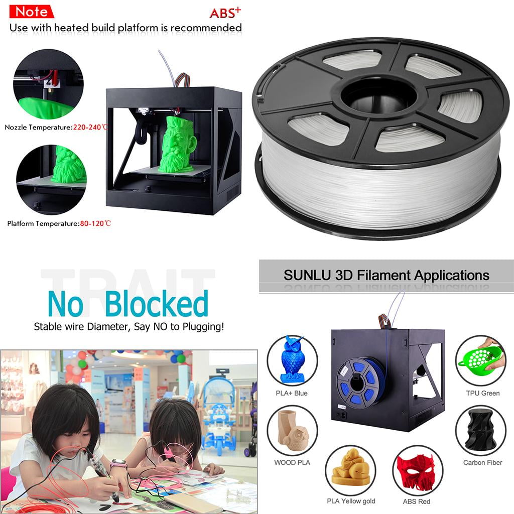 Sanlu 1.75mm Printing Filament for 3D / Accuracy +/mm Low Odor kg(2.2lbs) Spool Consumables , 1kg 1.75mm Clear