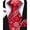 Red-Snow, variant on HISDERN Ties for Men Christmas Pre-tied Necktie & Matching Pocket Square Cufflink Set for Festive Party