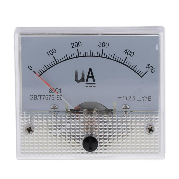 Panel de corriente analógica, medidor de amperímetro amperímetro, para probador de medición de circuito automático (CC 0-50uA a 0-500uA) Macarena Panel de medidor analógico