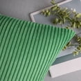 thumbnail image 2 of Ashler Soft Corduroy Velvet Striped Solid Throw Pillow Cushion Cover, Dark green, 12 x 20 inch, 2 Packs, 2 of 5
