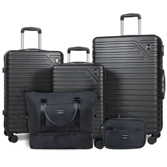 Zimtown 4 Piece Luggage Set, ABS Hard Shell, TSA Lock, Expandable