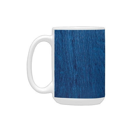 

Navy Blue Decor Collection Photo of Oak Wood Texture Nature Style Vintage Decorative Artprint Home R Ceramic Mug (15 OZ) (Made In USA)