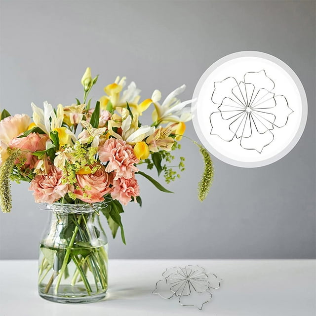 Organisateur à Grille Florale en Acier Inoxydable Support d'Arrangement Réutilisable Insert de Vase Bouquet Ikebana Support pour Fleurs