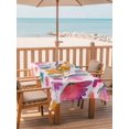 thumbnail image 2 of Outdoor Tablecloth with Umbrella Hole for Patio/Picnic/Party/Camping, Colorful Flowers Waterproof Table Cloth Rectangle Table Cover Washable, Spring Watercolor Love Heart Floral Pink (60"x 102"), 2 of 9