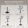 thumbnail image 5 of SAETSFEG Bar Stools Set of 2, Adjustable Swivel Bar Stool with Backrest, Modern Counter Height Island Chairs for Kitchen Island, Dining Room, Lightgrey, 5 of 8