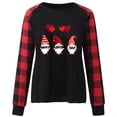 thumbnail image 4 of Valentine's Day Cute Sweatshirts for Women Plaid Patchwork Letter Graphic Print Long Sleeve Crew Neck Loose Tops(Red,XXL), 4 of 4
