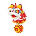thumbnail image 2 of Lion Dance Lucky Cat Micro Building Blocks Maneki Neko Fortune 3D Model Mini Brick Figure Toys For Kids Gift, 2 of 7