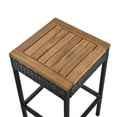 thumbnail image 6 of Mondawe 10PCS Outdoor Acacia Wood Bar Height Table And Eight Stools With Cushions, Garden PE Rattan Wicker Dining Table, Foldable Tabletop, High-Dining Bistro Set, All-Weather Patio Furniture, Brown, 6 of 9