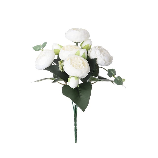 Fleurs Artificielles de Pivoines Roses Décoration Maison Fête Mariage Bouquet de Fausses Roses