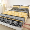 thumbnail image 3 of Feelyou Hippie Boho Damask Full Size Sheets, Retro Bohemian Style Bed Sheets, 4 Pieces, 3 of 7