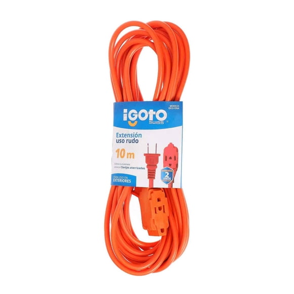 Extension Uso Rudo Naranja Exterior 16Awg 10M naranja 10M